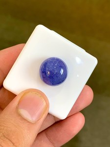 Cabochon de tanzanite naturelle bleue de forme ronde, pierre précieuse en vrac pour la fabrication de bijoux, bague, pendentif, collier - Product Image 2