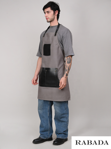 ผ้ากันเปื้อนผ้าแคนวาสผ้ากันเปื้อนหนังสำหรับเชฟทำโลโก้ออกแบบได้ตามที่ต้องการ - Product Image 2