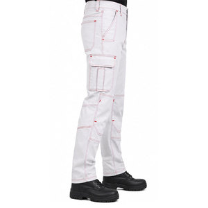 FR <b>Working</b> <b>Pants</b> for Men <b>Cargo</b> Pockets Flame Resistant Firefighting Elastic Waist Water Oil Repellent Finish Custom Logo Design - Product Image 5