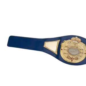Nouvelle ceinture de championnat royale de qualité supérieure en cuir bleu personnalisable avec titres de lutte or et rouge - Product Image 3