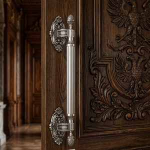 Manija de Puerta de Latón Macizo de Lujo Estilo Romano Corintio, Acabado Dorado Antiguo, Diseño Moderno para Entrada Principal de Hotel, Puertas de Madera - Product Image 2