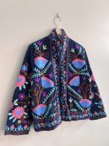 Velvet Suzani Jacket With Indian Embroidered <b>Art</b> Work Boho Women Jacket - Product Image 4