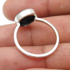 Round Cut Black Onyx Cocktail <b>Statement</b> <b>Ring</b> Made of 925 Sterling <b>Silver</b> Handmade Bohemian Jewelry Available At Reasonable Price - Product Image 4