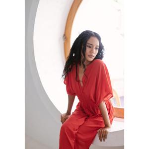 Women’s Solid Color V-Neck Maxi Dress Casual Loose Summer Beach <b>Kaftan</b> <b>Long</b> Dress - Product Image 2