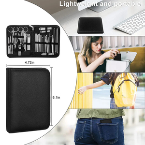 2026 Professional Manicure <b>Kit</b> With Pu Leather Case <b>Nail</b> Care Multi Function 16 Pcs Stainless Steel <b>Nail</b> Clippers Tools - Product Image 4