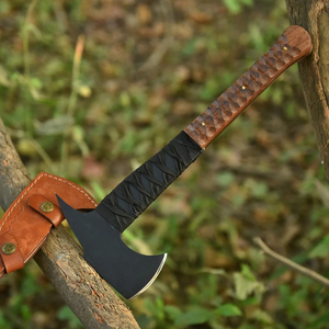 Hache tactique Tomahawk personnalisable ODM Nordic Forge en acier 1095 forgé à la main, manche en bois de rose, lame pleine longueur pour l'extérieur - Product Image 2