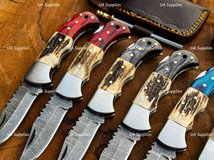 Wholesale Best Price Industrial Grade Damascus Steel Clip Point Hunting Camping Foldbale Pocket Knife OEM EDC Knife Low MOQs - Product Image 5