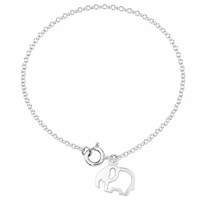 925 Sterling Silver <b>Elephant</b> Charm Bracelet Boho Minimalist Cute Animal Bracelet Handmade Fine Jewelry <b>Gift</b> - Product Image 5