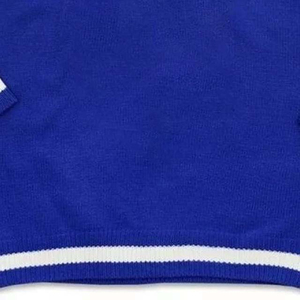 Pull en tricot personnalisé à col en V, manches longues, color block, pour l'automne, style décontracté universitaire, avec logo sur le devant - Product Image 5