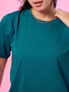 Camiseta de Corte Cuadrado, Estilo Urbano de Verano, Manga Corta, Cuello Redondo, Corte Holgado - Product Image 3