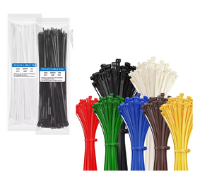 Bridas de nailon desechables, precio de fábrica al por mayor, blancas y negras de 250 mm, con certificación ROHS, autoblocantes para agrupar cables - Product Image 1