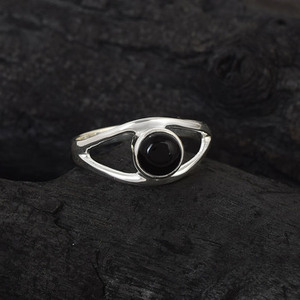 Handcrafted 925 <b>Sterling</b> <b>Silver</b> Bohemian Elegant Bezel <b>Set</b> <b>Ring</b> With Black Onyx Gemstone And Diamond Fine <b>Rings</b> Designer Jewelry - Product Image 2