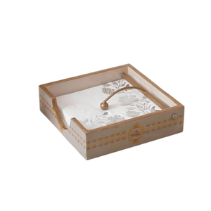 Caja de pañuelos de madera de lujo con diseño Meenakari y barra de presión metálica |   Porta Servilletas Decorativo Étnico para Decoración del Hogar, Bodas y Hoteles - Product Image 2
