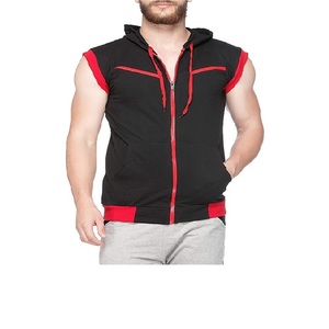 Vêtements de sport de haute qualité pour hommes, vêtements de fitness, sweat à capuche sans manches avec fermeture éclair - Product Image 1