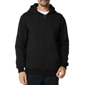 Sudaderas con Capucha Personalizadas con Cremallera para Hombre y Mujer, Manga Larga, 100% Algodón, Felpa, Talla Grande, Invierno, Casual, Color Sólido - Product Image 4