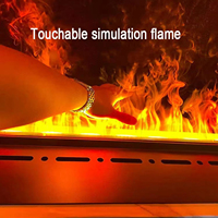 Chimenea Eléctrica de Atomización 3D de Acero Inoxidable Moderna de Alta Calidad de 0.7-2M de Largo para Uso en Interiores de Hoteles, Apartamentos y Villas