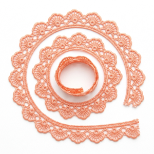 Encaje Guipur GPO de 10 mm Color Durazno Directo de Fábrica para Ropa de Bebé, Papelería, Manualidades, Embalaje, Bordes Decorativos, Personalizable al por Mayor - Product Image 2