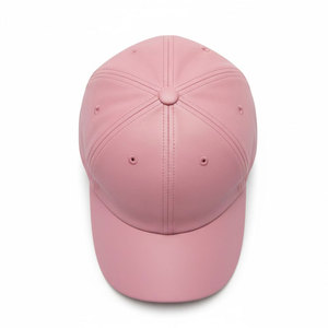 <b>Women</b> Pink PU Leather <b>Baseball</b> <b>Hat</b> Fashion Casual Curved Brim Cap Adjustable Outdoor Streetwear Sports Headwear Custom Logo - Product Image 5
