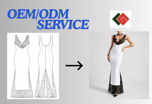 Vestido de Fiesta Elegante Blanco de Gasa Tejida con Corsé y Dobladillo de Encaje Negro, Largo hasta el Suelo, Sin Mangas, Venta al por Mayor, OEM ODM - Product Image 4