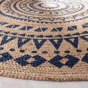 Boho Natural Handwoven Braided Jute Round Mat Area Rug Rustic Chic Farmhouse Floor Decor For Living Room Bedroom - Product Image 3
