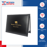 Porte-documents de diplôme certifié qualité supérieure fabriqué en Inde, design personnalisable avec logo, pour usage au bureau/à l'école, usage mondial