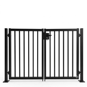 Portail double en fer forgé artistique haut de gamme, manuel, à battants, installation facile, design victorien, résistant à la rouille, revêtement poudré, garantie 3 ans - Product Image 1