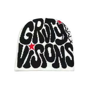 Casquette en tricot acrylique personnalisée avec logo Y2K, jacquard et strass, style streetwear - Product Image 5