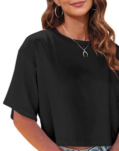 Nouveau t-shirt crop top pour femme, design personnalisé, haute qualité, tendance, manches courtes, coton, toutes les couleurs, à la mode - Product Image 4