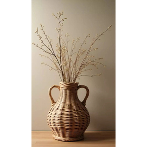 Florero de Mimbre Hecho a Mano, Ecológico, Tejido, Rústico, Estilo Boho, Centro de Mesa para Flores Secas, Decoración del Hogar - Product Image 5
