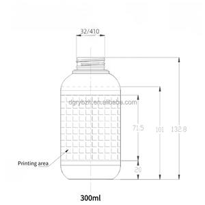 Flacon pompe transparent en plastique simple PET personnalisé de 300ml pour désinfectant pour les mains shampooing gel douche pour bébé nettoyants pour fruits et légumes - Product Image 6