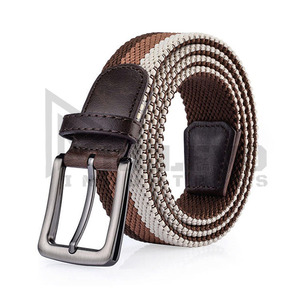 Relevo Industry Striped <b>Braided</b> Casual Belt With Silver Pin Buckle Durable Adjustable Men's Fashion <b>Accessory</b> - Product Image 5