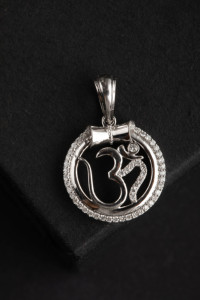 Colgante de Diamante Redondo de 0.27 ct con Símbolo de Firma, Oro Blanco de 14K, Collar Moderno y Elegante para Uso Diario, Joyería Fina, Regalo para Mujer - Product Image 3