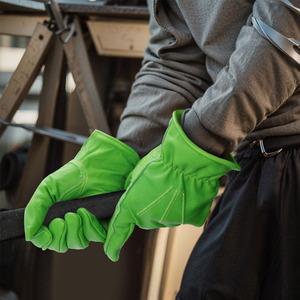 Premium Cowhide Leather <b>Driver</b> <b>Gloves</b> Reinforced Palm Industrial Safety Work <b>Gloves</b> Oem Odm Factory Direct Wholesale - Product Image 2