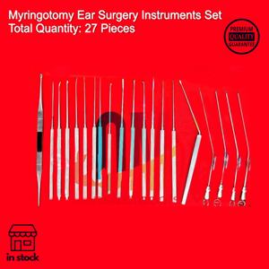 Juego de Miringotomía Quirúrgica ENT de 27 Piezas, Acero Inoxidable Sólido, Aprobado por CE, Autoclavable, Reutilizable, de la Mejor Calidad para Cirugía del Oído Medio - Product Image 3
