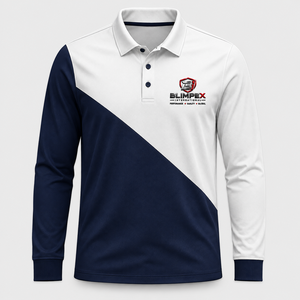 Polo homme de haute qualité, personnalisé, à manches longues, en mélange de polyester, avec poche poitrine - Product Image 3