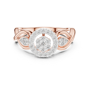 Bague en or jaune 14 carats avec diamant rond cultivé en laboratoire pour femmes |   Vêtements de mariée |   Nouveau diamant cultivé - Product Image 2