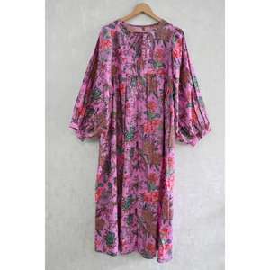 Vestido de Algodón con Estampado Étnico para Mujer, Hecho a Mano, Estilo Boho, Largo, Transpirable y Étnico para Verano - Product Image 1