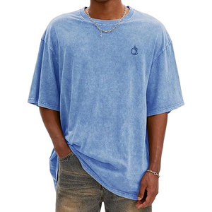เสื้อยืดโอเวอร์ไซส์ทรงหลวมสไตล์วินเทจ ล้างสีแบบแอซิดวอช ผ้าถักเนื้อนุ่ม น้ำหนักเบา แฟชั่นสตรีทแวร์ลำลองสำหรับฤดูร้อน - Product Image 1