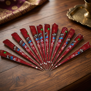 Accessoires de tatouage jetables écologiques en cône rouge Mehndi, avec emballage en papier, pour l'art corporel temporaire - Product Image 1