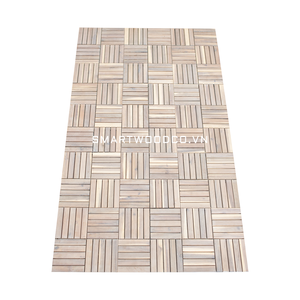 SMARTWOOD Contemporary Resort Weatherproof Textured Acacia Decking <b>Tiles</b> Easy-Click Interlocking Square Anti-Slip Patio Balcony - Product Image 4