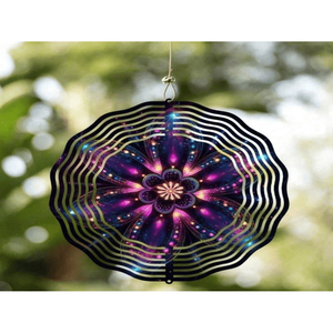 CIFbuy 10 Inch Solar Powered Mandala Wind Chime LED Lights Outdoor Garden Patio Decor with Spinning <b>Hook</b> TikTok for Temu Pick <b>s</b> - Product Image 3