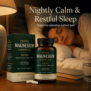 Complesso Triplo di Magnesio in Capsule 300mg Glicinato Malato Citrato, Formula Chelata ad Alto Assorbimento, Vegano, Senza OGM, Senza Glutine - Product Image 2