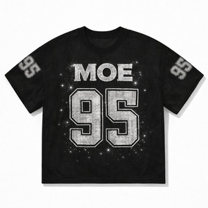 Maillots en jersey à maille scintillante avec logo personnalisé, faible MOQ, séchage rapide, polyester, crop top pour femme, col rond, maillot de football américain, streetwear - Product Image 3