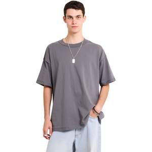 Camiseta de Manga Corta para Hombre con Logotipo Personalizado, Impresión en Relieve 3D, Alta Calidad, 100% Algodón, Sólida, Talla Grande, Estilo Inside-Out - Product Image 1