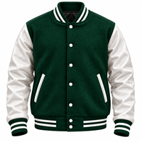 Blouson universitaire d'hiver pour homme en cuir véritable, style bomber, avec doublure matelassée tendance et patchs chenille personnalisés