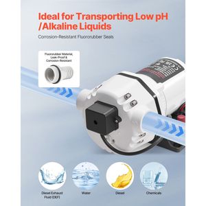 Pompe de transfert DEF 9 GPM, pompe à eau électrique à membrane auto-amorçante pour systèmes d'irrigation agricole, urée, huile, fluide d'échappement diesel - Product Image 4