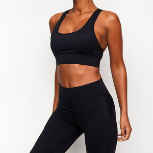 Wholesale Women High Support Backless Crop Bra Lightweight Gym Yoga Running Set Custom Plus Size Breathable Leopard Seamless - Product Image 2