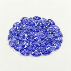Venta al por mayor de piedras facetadas de tanzanita marquesa 3x6 calibradas naturales, color azul violeta, con juego de color para joyería - Product Image 1