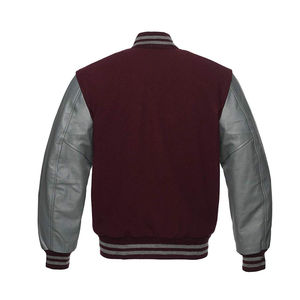 Chaqueta Varsity con Mangas de Cuero y Logotipo Personalizado, Servicio OEM, Chaqueta Varsity con Mangas de Cuero de Estilo Urbano Más Vendida para Hombre - Product Image 3