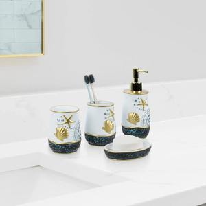 Juegos de Baño Azules con Diseño de Mármol, Ideales para Casas de Vacaciones, Hoteles, Baños para Huéspedes y Tocadores Infantiles, Venta al Por Mayor desde India - Product Image 3